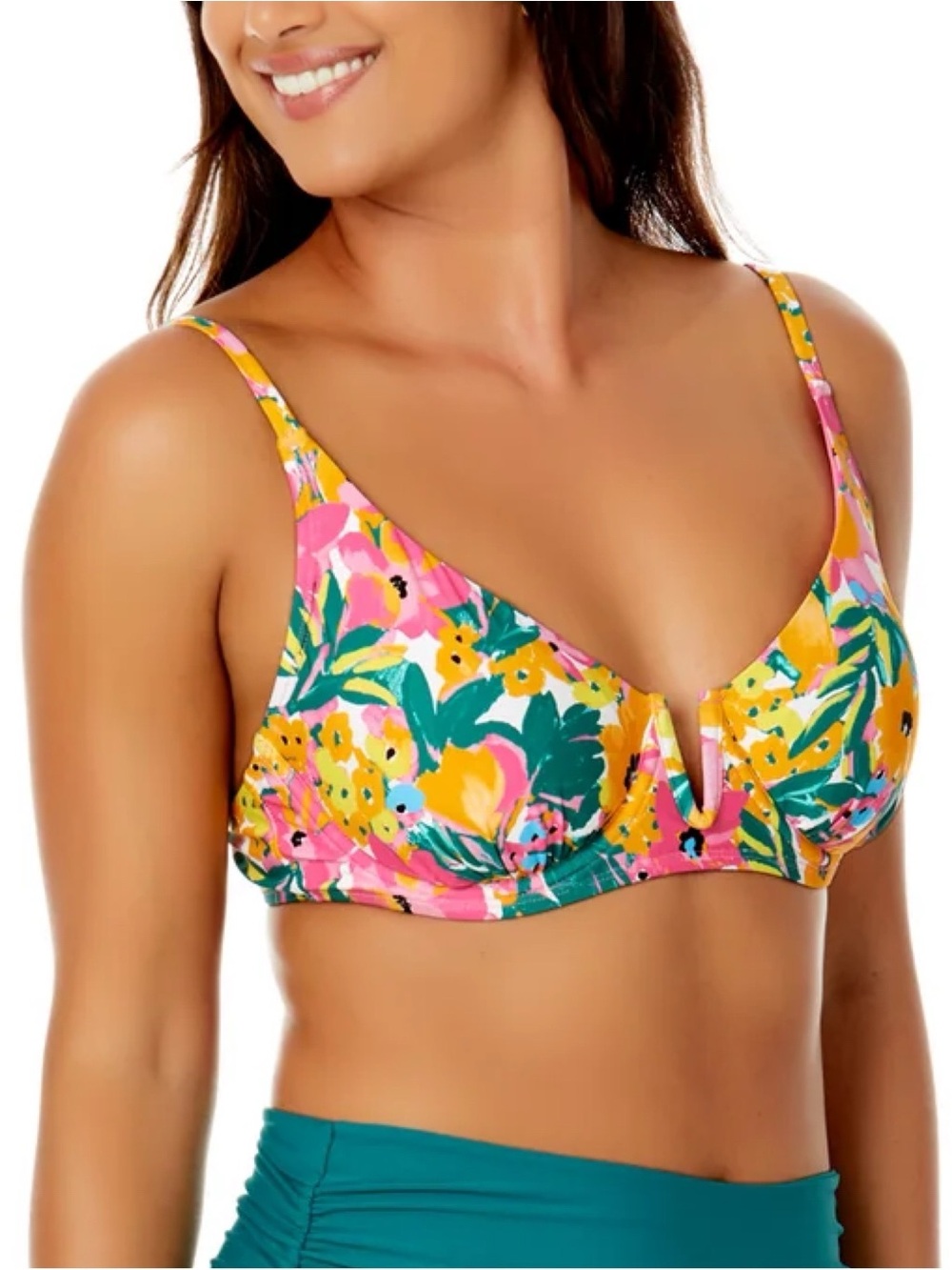 Anne Cole Women's V Wire Elongated Underwire Bikini Swim Top